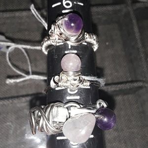 Amethyst hand made rings